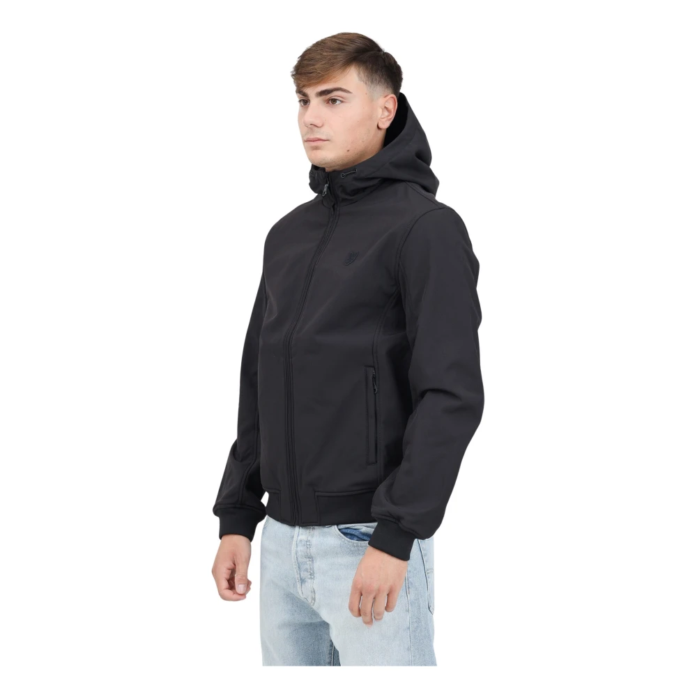 Lyle & Scott Zwarte Hooded Zip-Up Jacket Black Heren