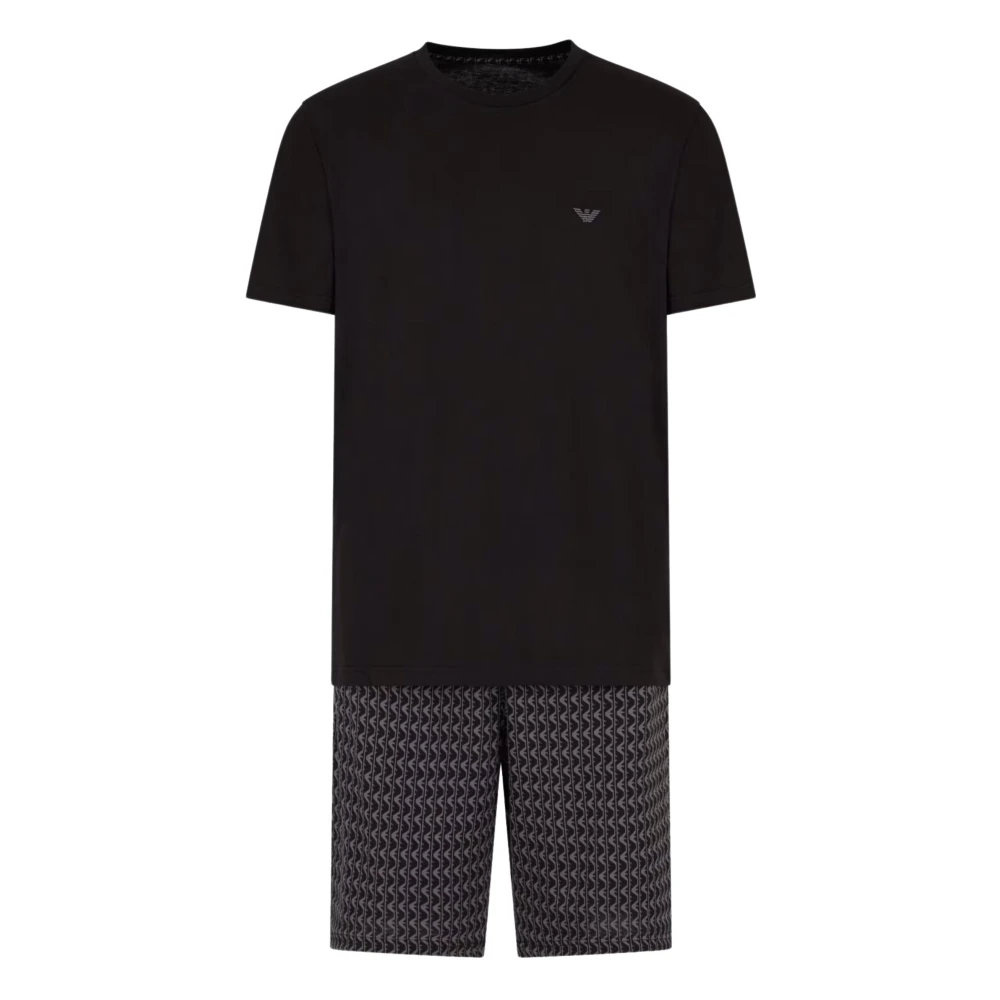 Emporio Armani Men's Black Cotton Jersey Pajama Set - Pyjamas - S - Nightwear & Lounge