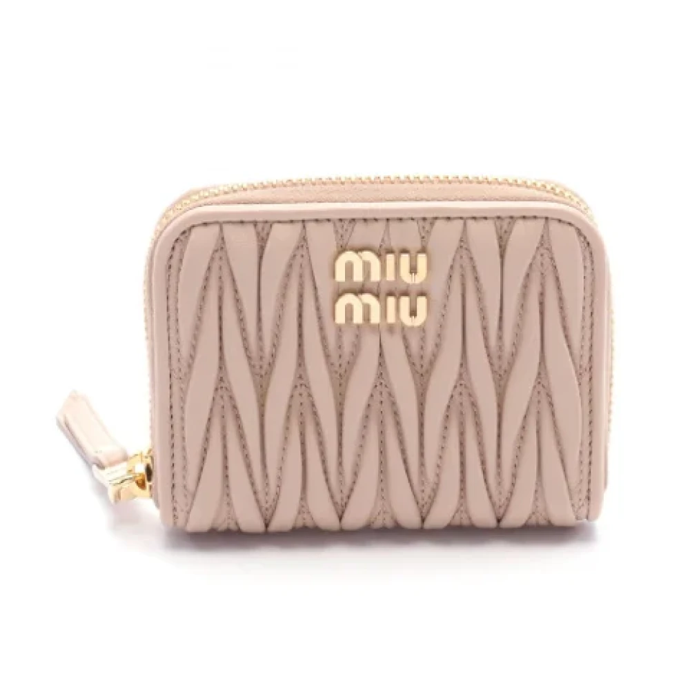 Miu Pre-owned Leather wallets Pink Dames