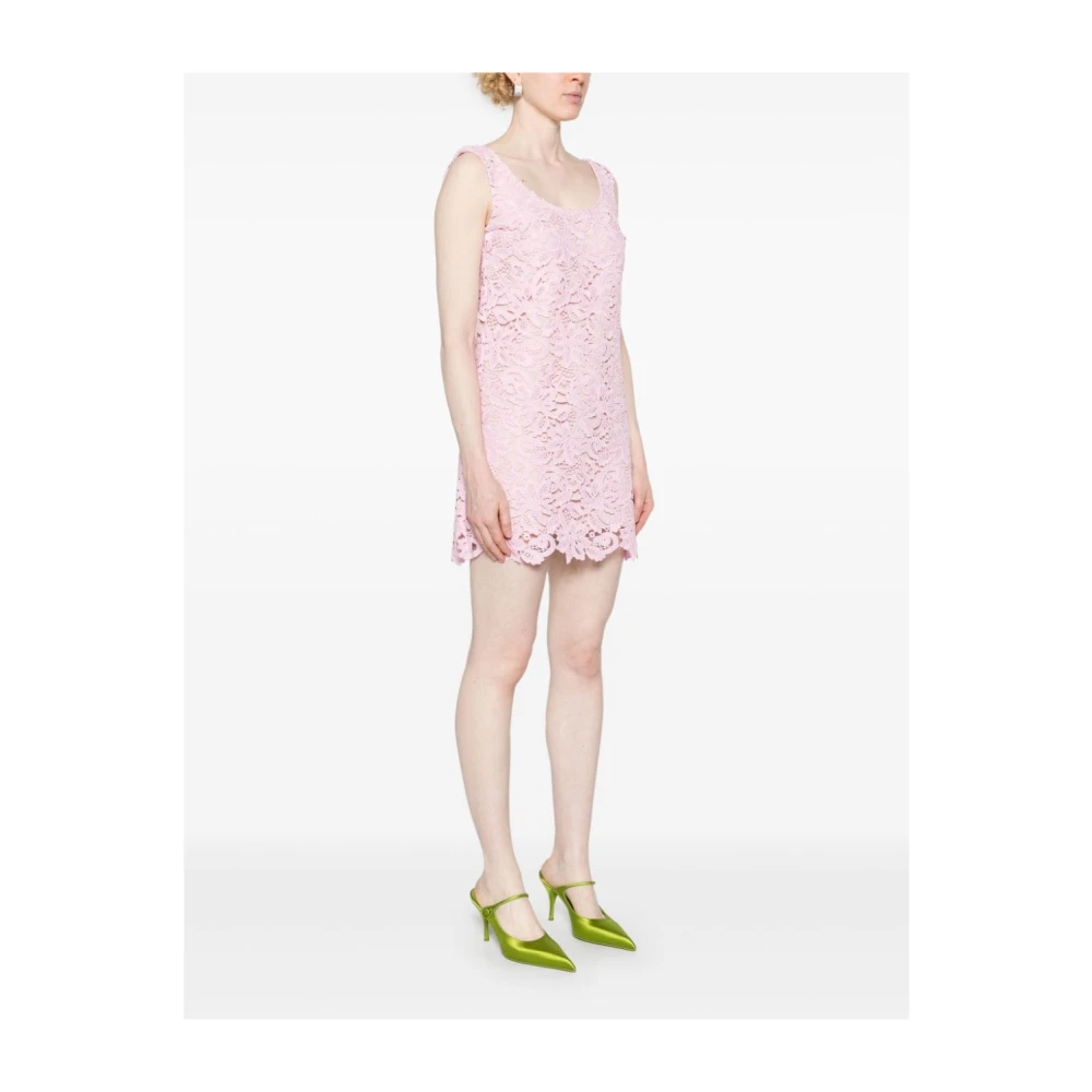 Self Portrait Roze Bloemige Kant Mouwloze Jurk Pink Dames
