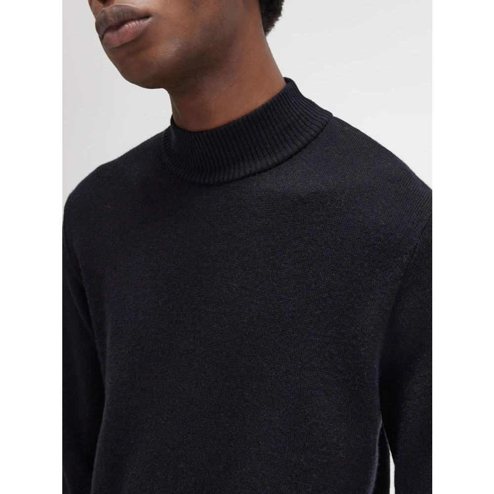 Fred Perry Zwarte Mock Neck Sweater Laurel Wreath Black Heren