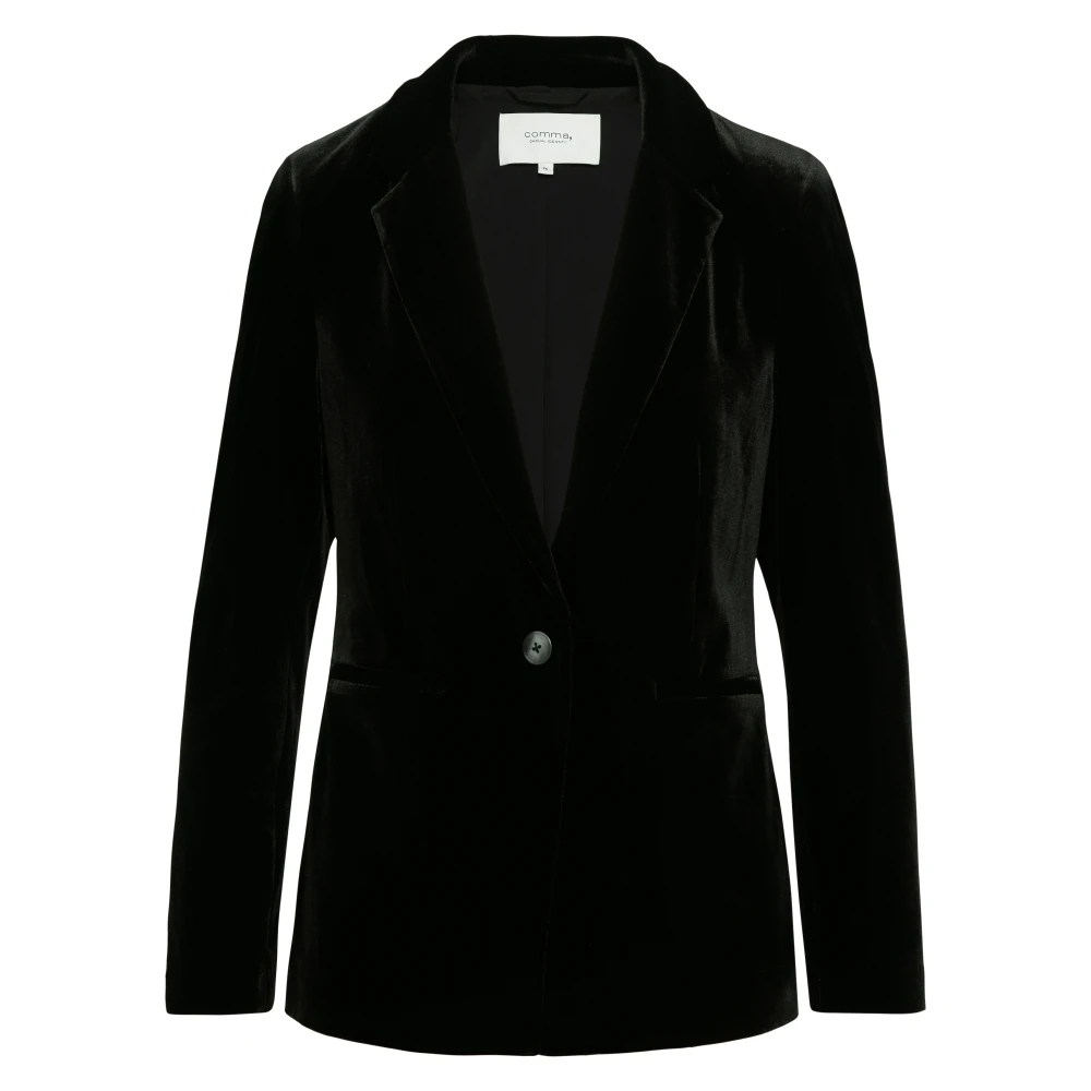 Comma Stijlvolle Blazer met Reverskraag Black Dames