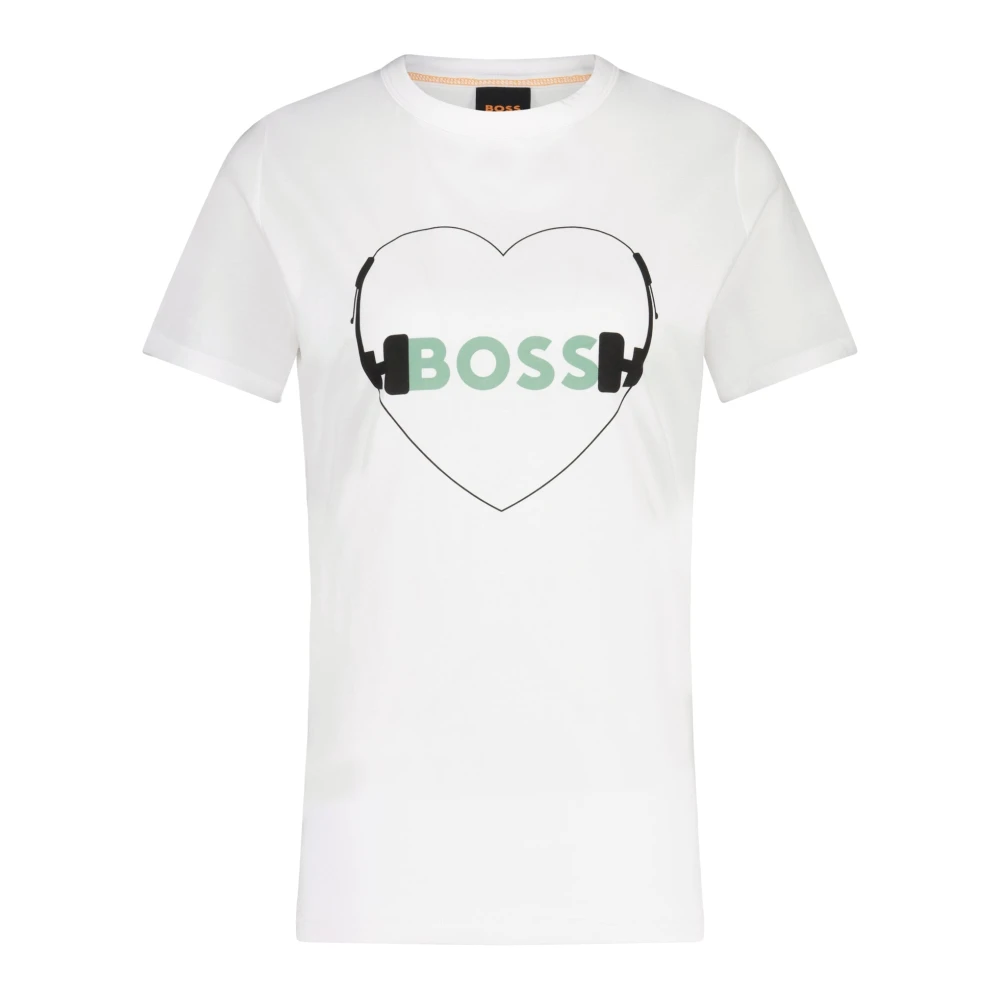 Hugo Boss Logo Print T-Shirt White Heren