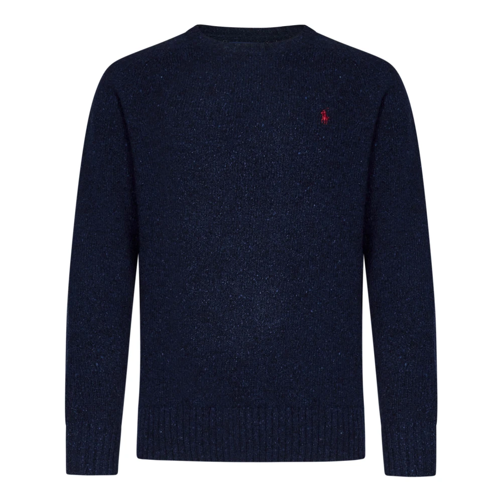 Polo Ralph Lauren Blauwe Crewneck Wol Zijde Trui Blue Heren