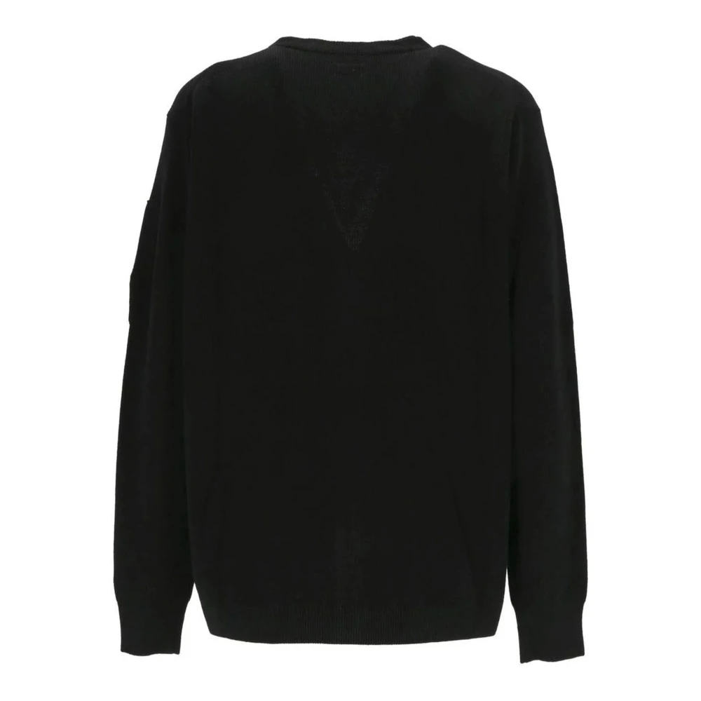 C.P. Company Zwarte Merino Cardigan met knoopsluiting Black Heren