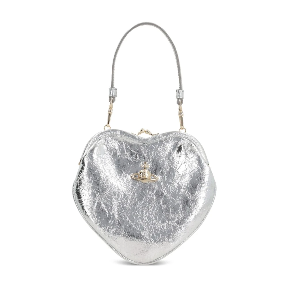 Vivienne Westwood Zilverkleurige Klap Tas met Orb Detail Gray Dames