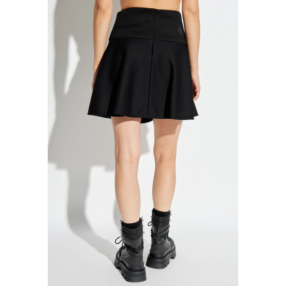 Moncler Korte uitlopende rok Black Dames