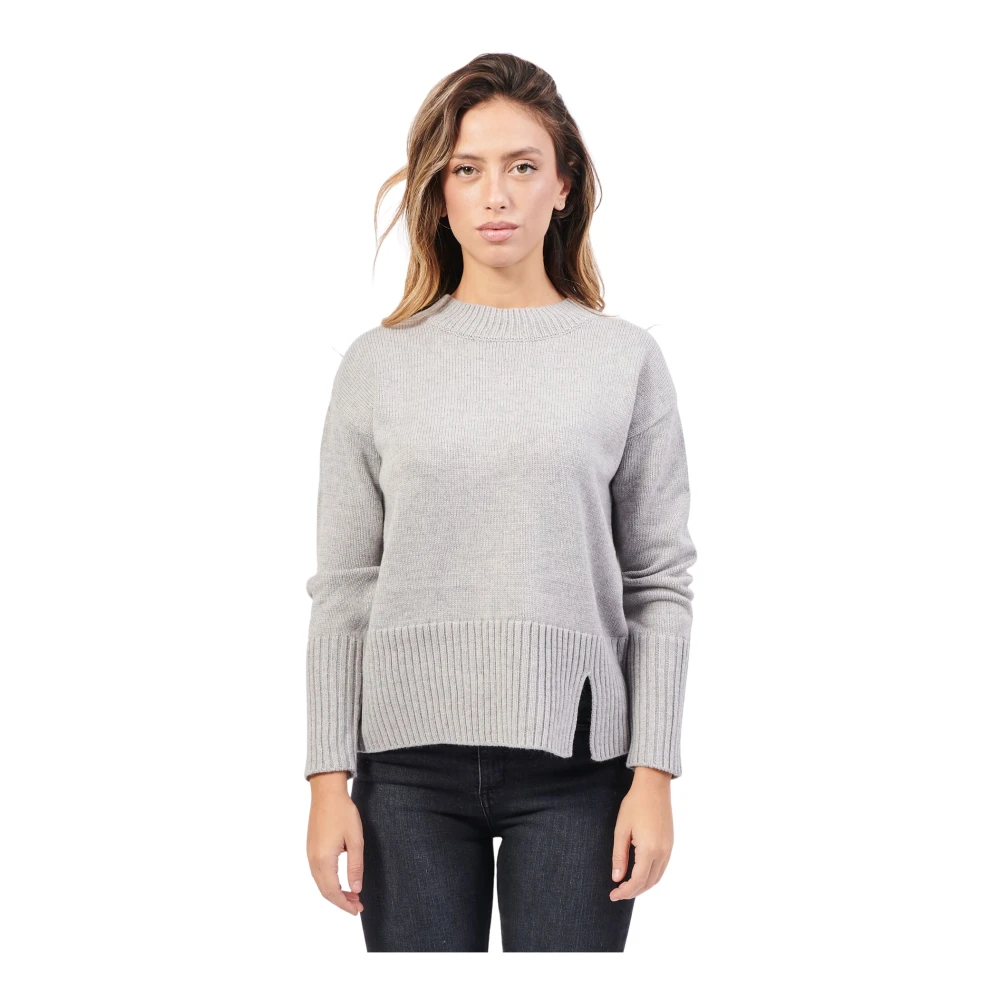 Gerry Weber Zilveren Trui met Ronde Hals Gray Dames