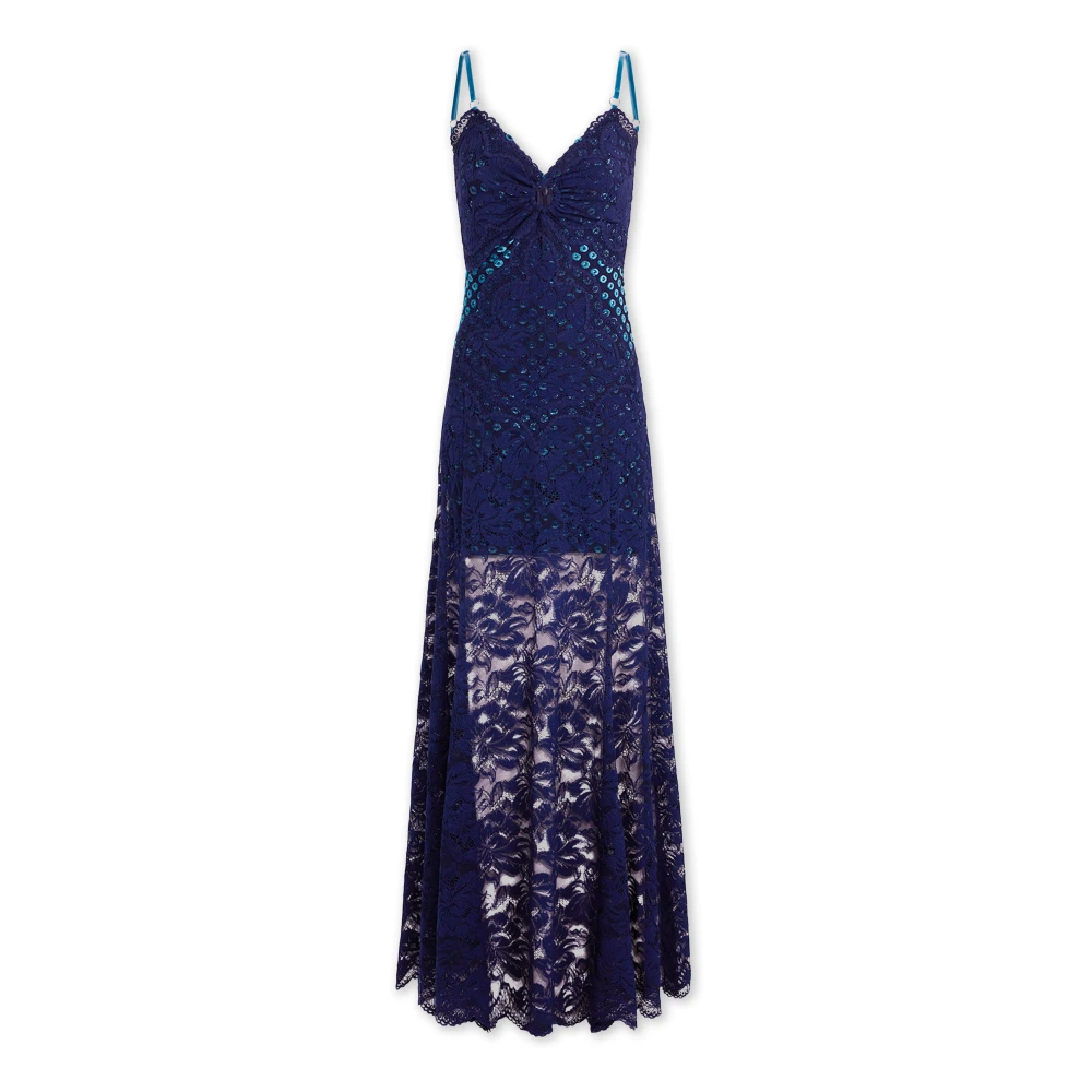 Rabanne Donna Blu - Abito In Pizzo Trompe-L'œil - Dresses - S