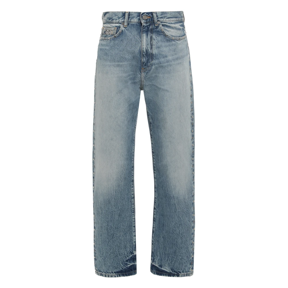 Versace Men's Blue Straight Fit Jeans, W34, Slim Fit Jeans