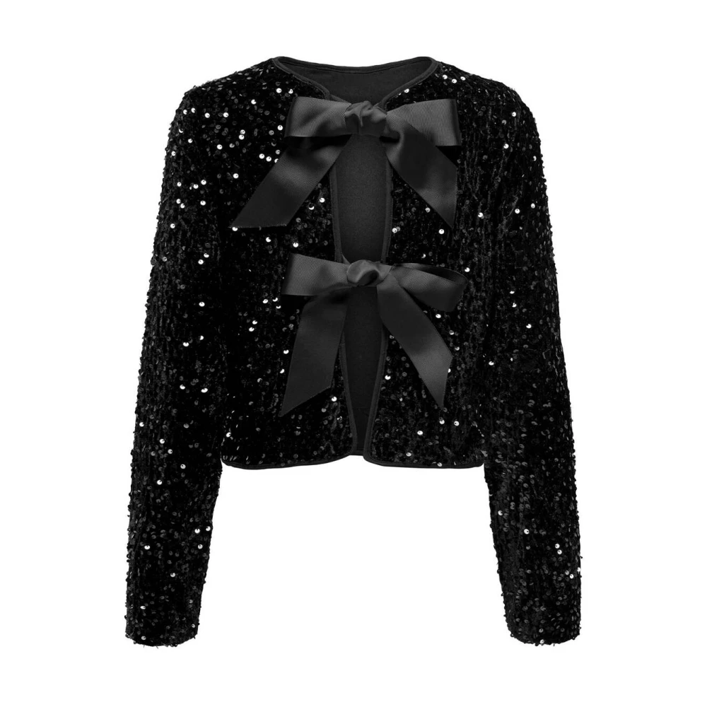 Only Paillet Strik Top Pullover Black Dames