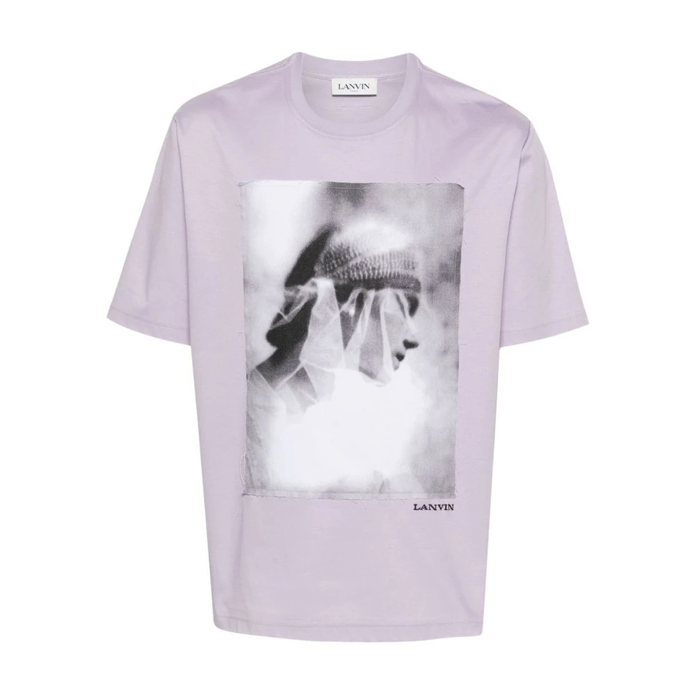 Lanvin Fotoprint T-shirts en Polos Purple Heren