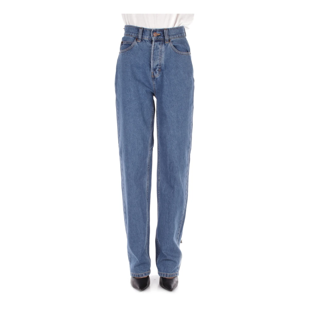 Dickies Klassiek Blauwe High-Waisted Denim Jeans Blue Dames