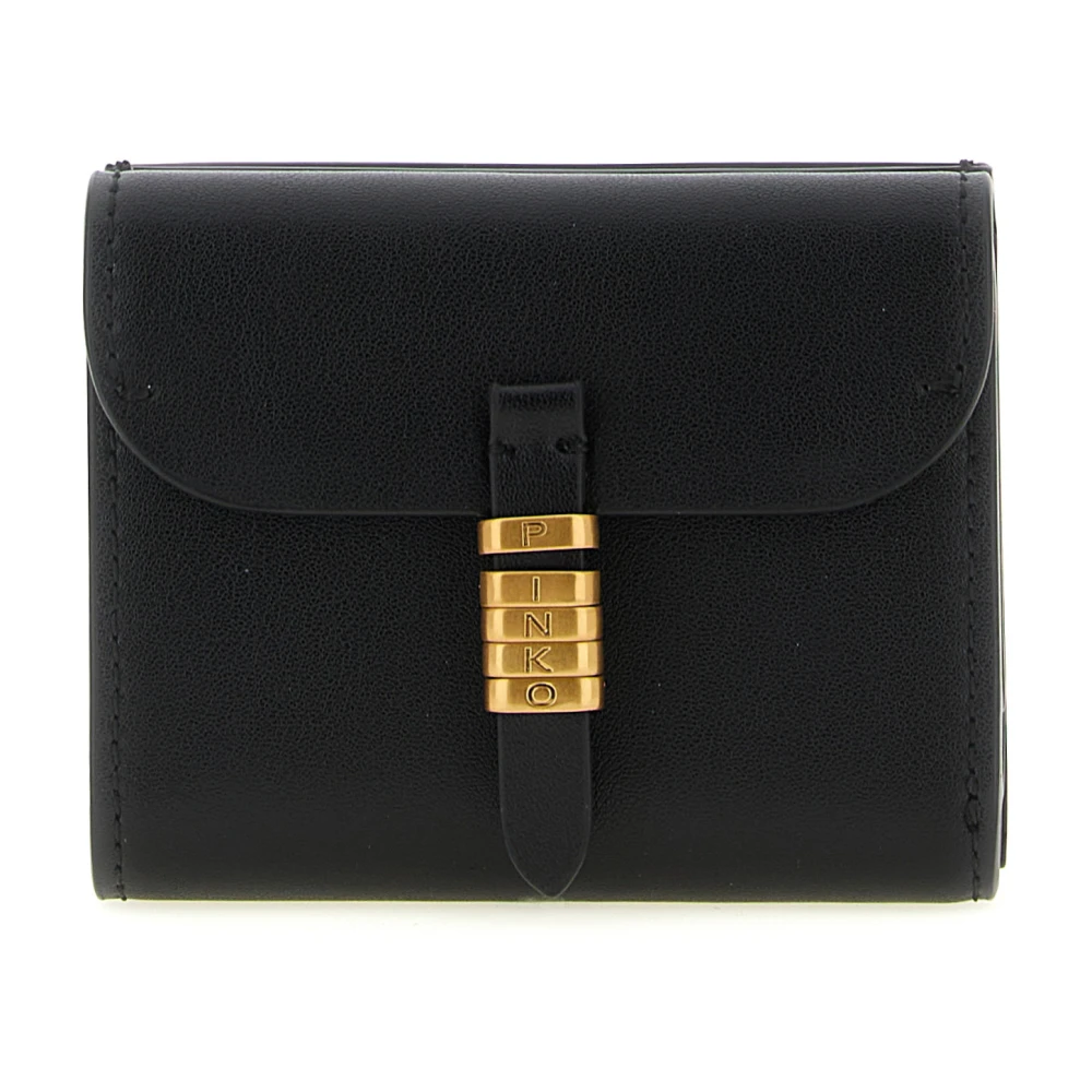 Pinko Women's Black Saddle Calf Leather Wallet