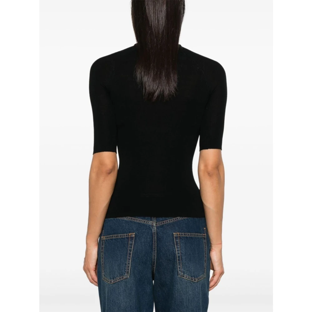majestic filatures Zwarte Merinowol Coltrui Trui Black Dames