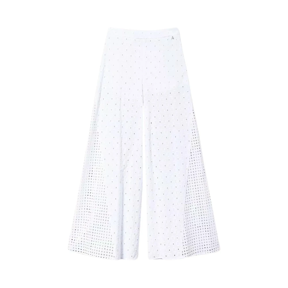 Twinset Palazzo Katoenen Broek met Rits White Dames