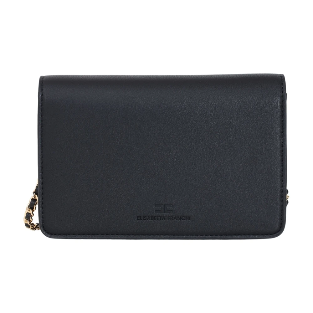 Elisabetta Franchi Zwarte schoudertas met kettingriem Black Dames