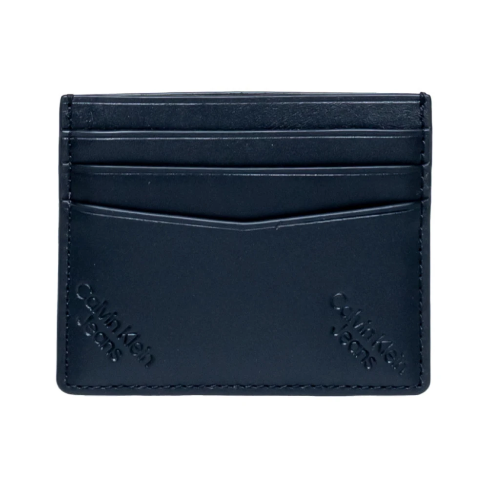 Calvin Klein Leren Kaarthouder Logo Print Black Heren