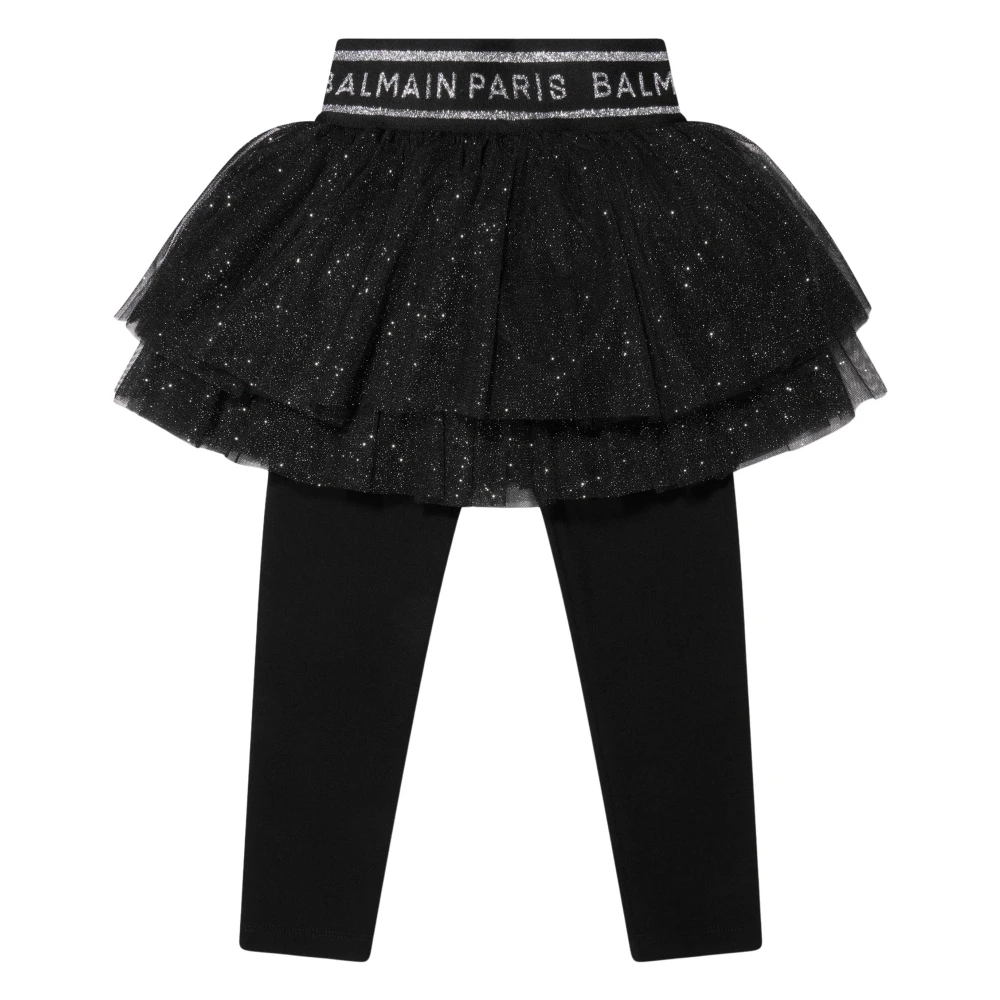 Balmain Girls Black Tutu Leggings - Leggings - 10 Y - Kids