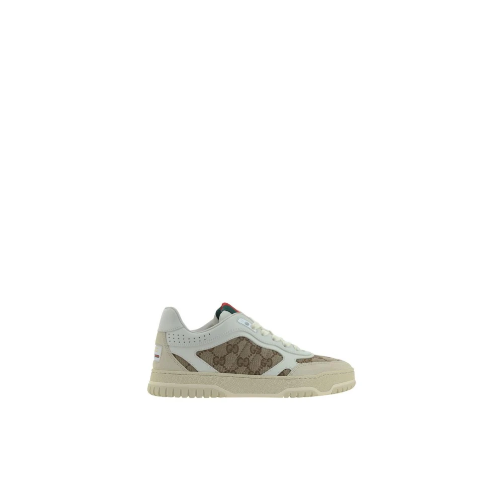 Gucci Gestructureerd Paneel Sneakers BeigeWhite Multicolor Dames