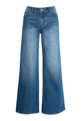 Wide Leg Blå Denim Jeans
