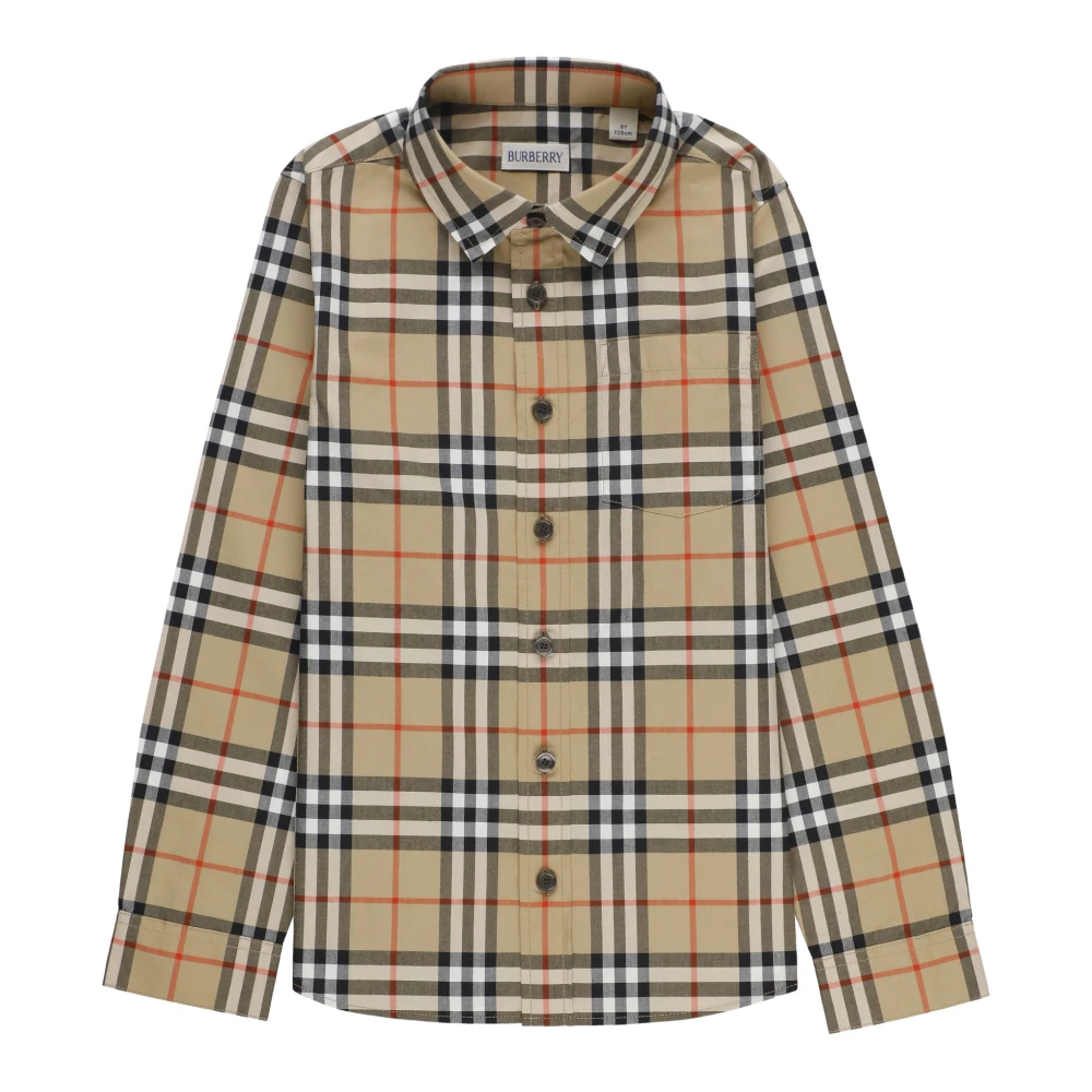 Burberry Boys Beige Owen Long Sleeve Shirt - Kids Shirts - 8 Y - Kids