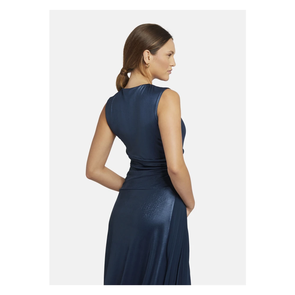 Nicowa Elegante Avondjurk met Plissé-Inzet Blue Dames