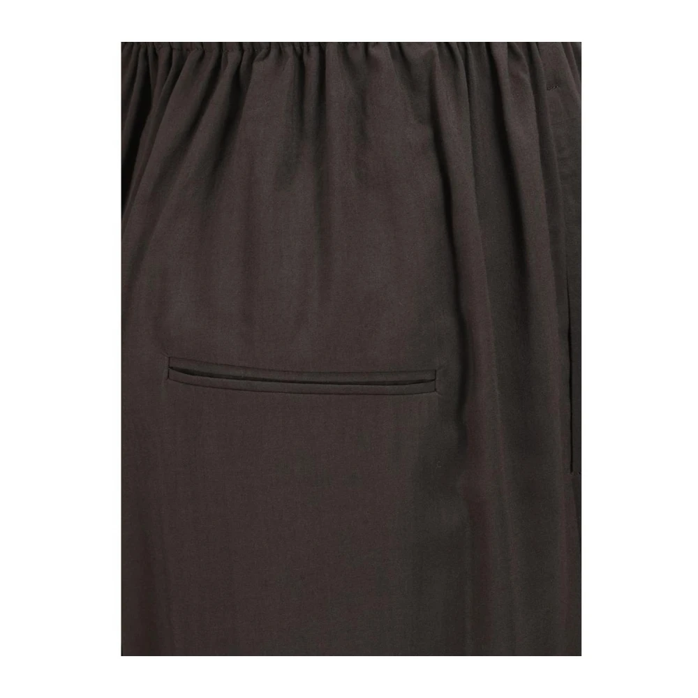 Quira Wijde broek met elastische tailleband Brown Dames