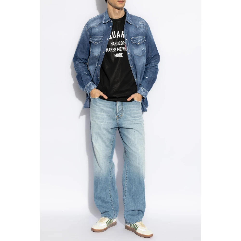 Dsquared2 T-shirt met print Black Heren