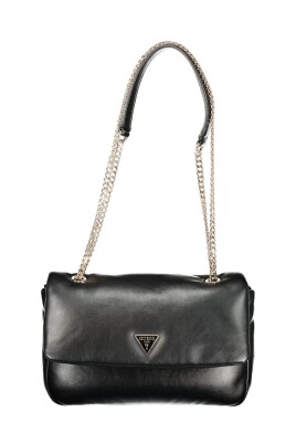 Sac Bandoulière GUESS Amorette Flap Crossbody - Noir - 29x16x5 Cm - Polyuréthane Recyclé - Bandoulière Réglable