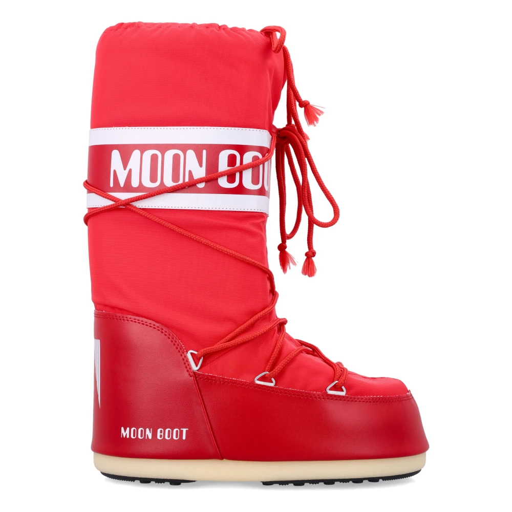 Moon Boot Women's Red Winter Boots, 9 Uk, Icon High Nylon Boots