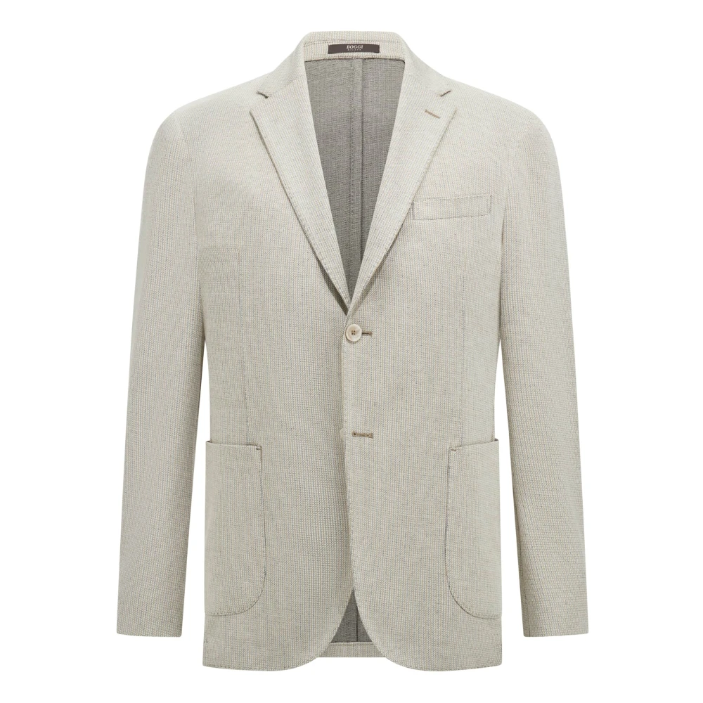 Boggi Milano B-Jersey Katoenen Blend Jas Beige Heren