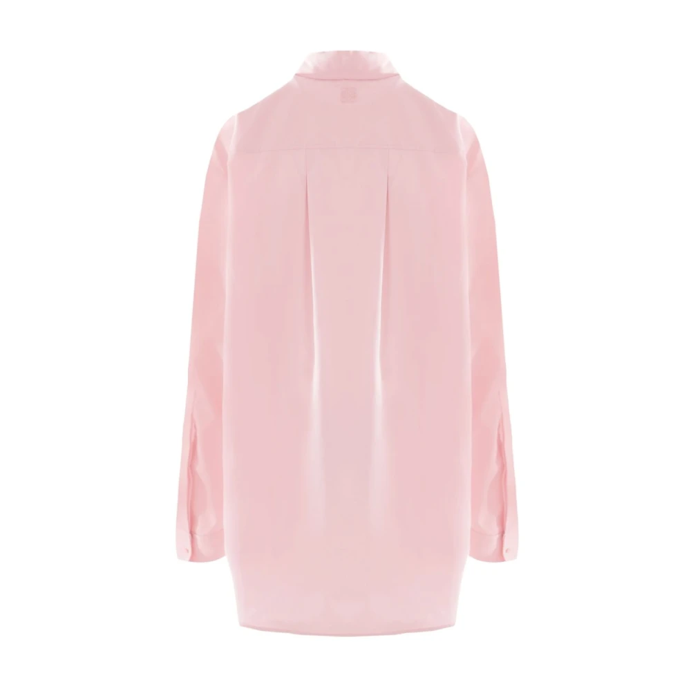 Loewe Roze oversized katoenen overhemd met Anagram borduurwerk Pink Dames
