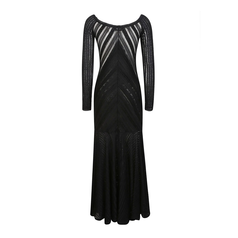 Charo Ruiz Ibiza Zwarte jurken met polyester en elastan Black Dames