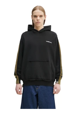 1St Camo Blocking Raw Edge Hoodie