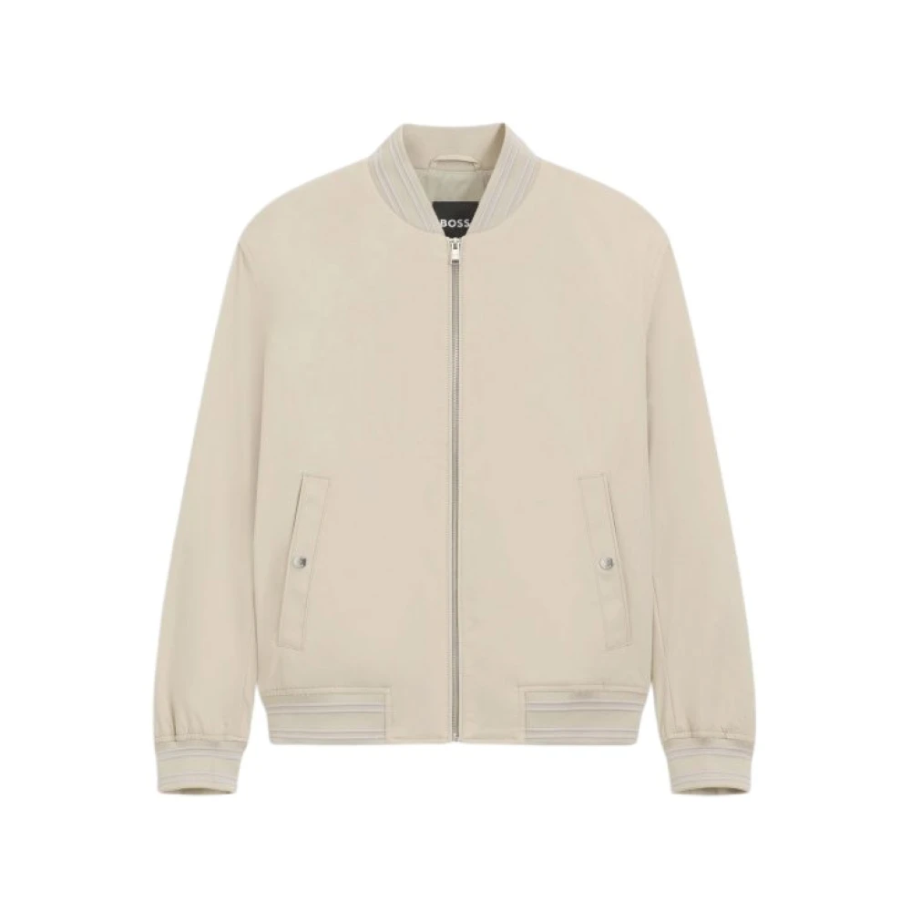 Hugo Mannelijk Beige Jassen Heren, L, Satijn, Comber 262 Bomber Jacket