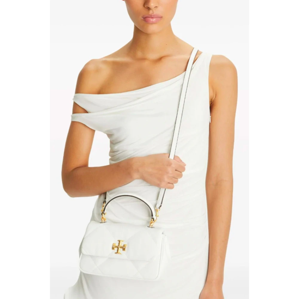 TORY BURCH Diamantgestikte Nappa Leren Tas White Dames