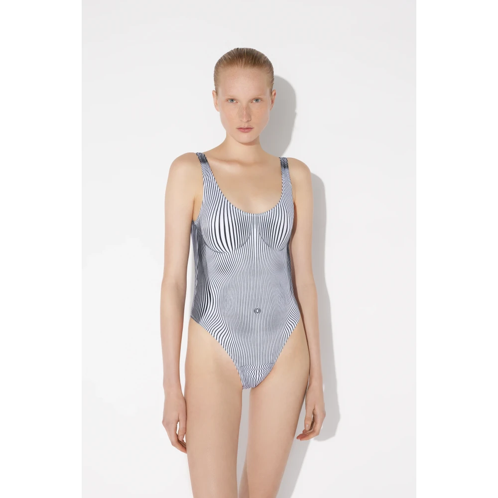 Jean Paul Gaultier Gestreepte Body Top in Wit White Dames