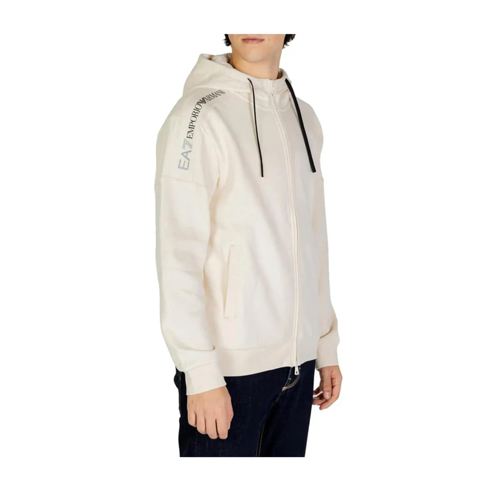 Emporio Armani EA7 Beige Zip Sweater Casual Sporty Look Beige Heren