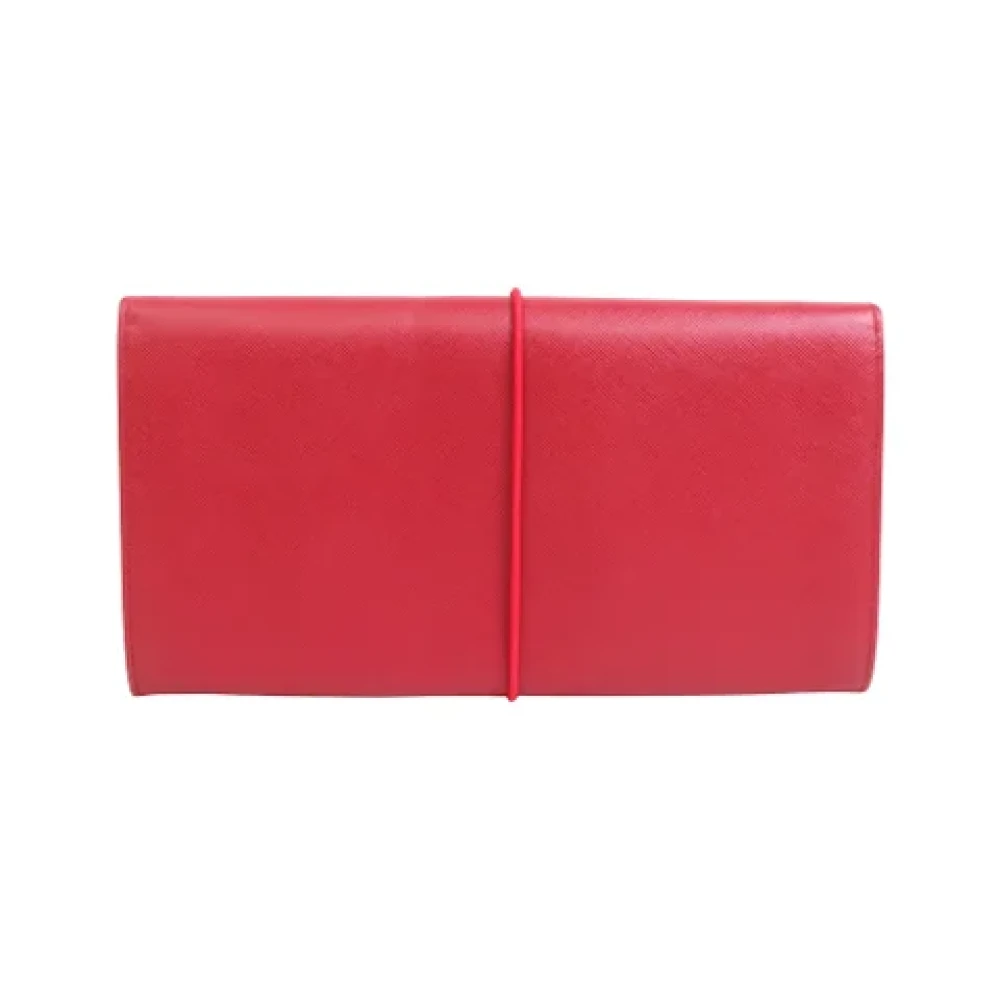 Prada Vintage Pre-owned Leather wallets Red Dames