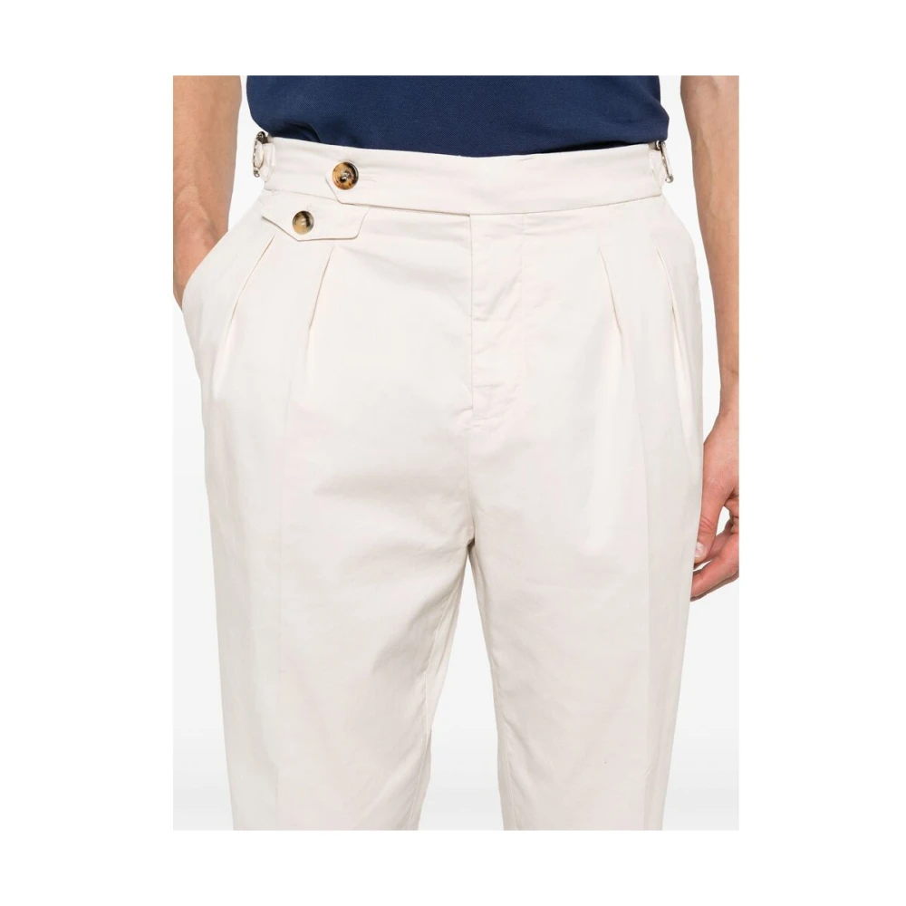 BRUNELLO CUCINELLI Beige Broek met Verstelbare Taille White Heren