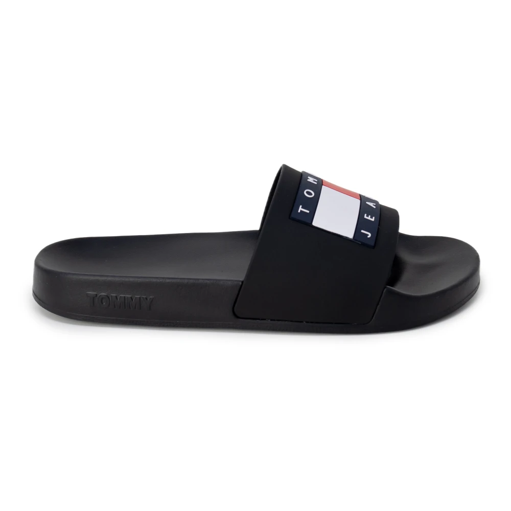 Tommy Jeans Women's Black Stylish Rubber Slippers