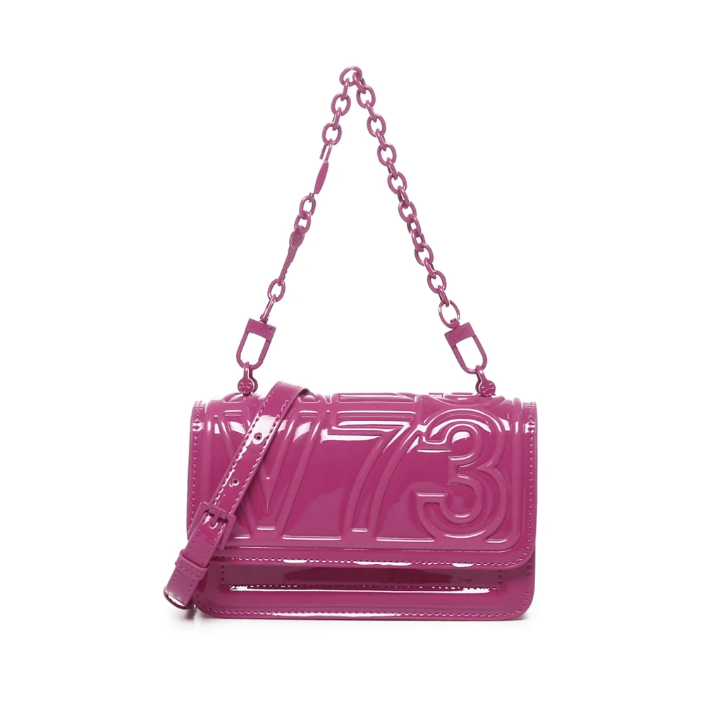 V73 Fuchsia Schoudertas met Glanzend Ontwerp Pink Dames