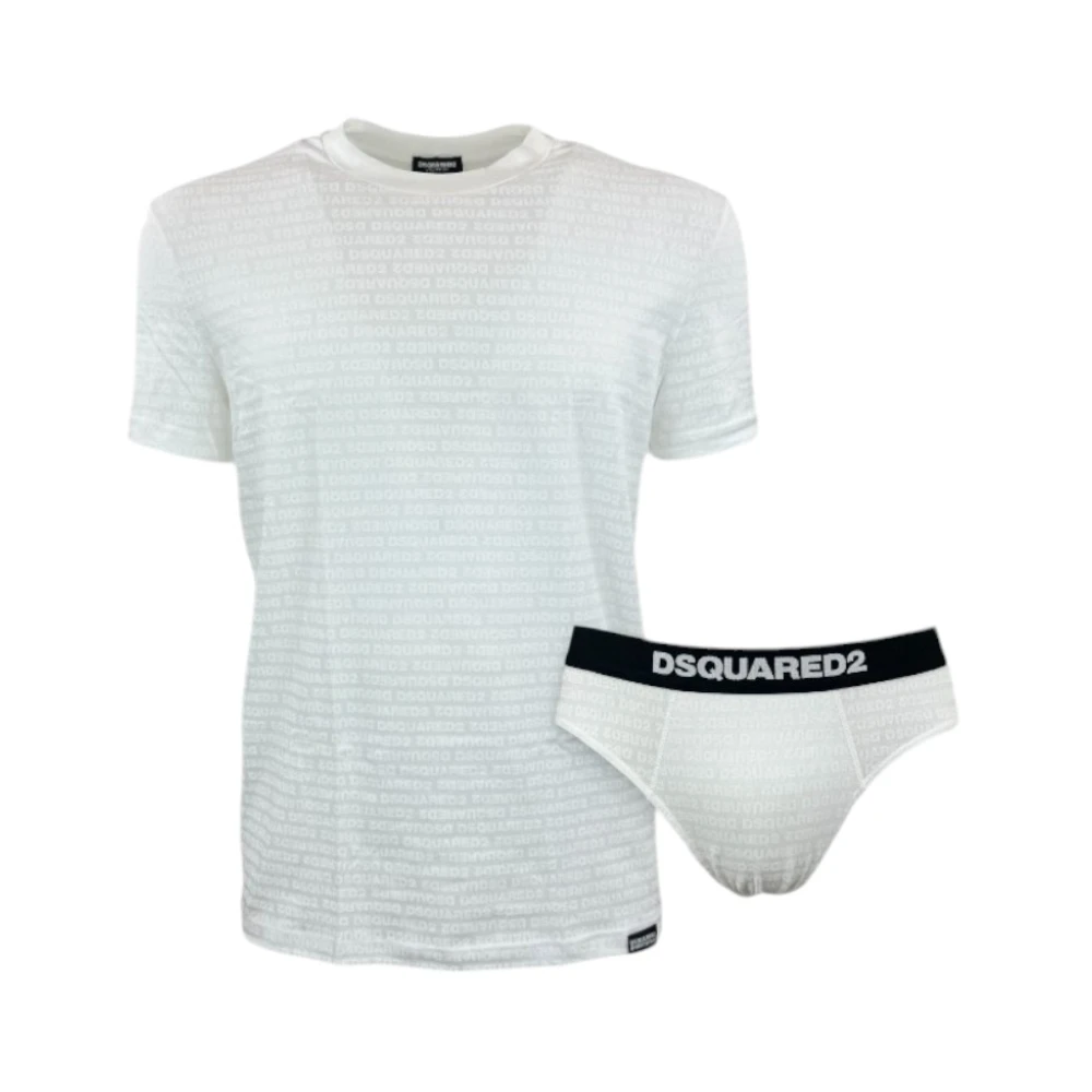 Dsquared2 Casual T-shirt en Slip Set White Heren