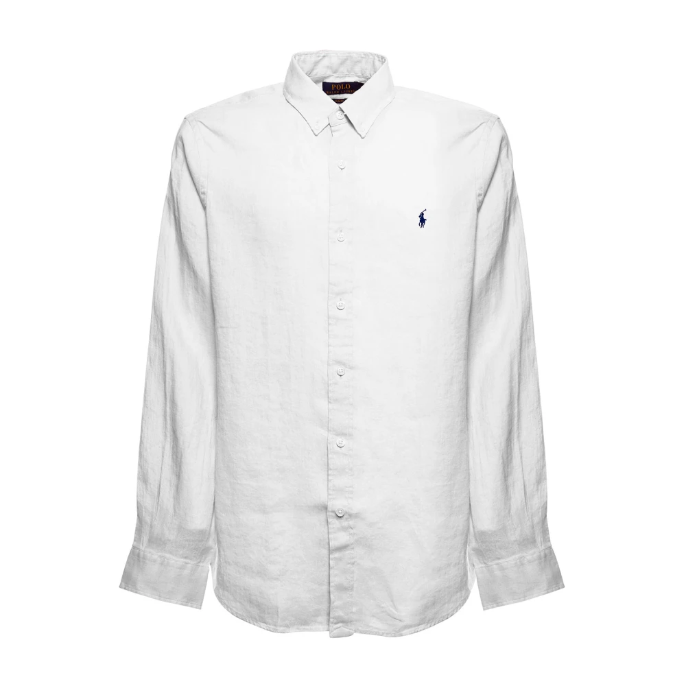Polo Ralph Lauren Klassiek Wit Linnen Overhemd met Logo White Heren