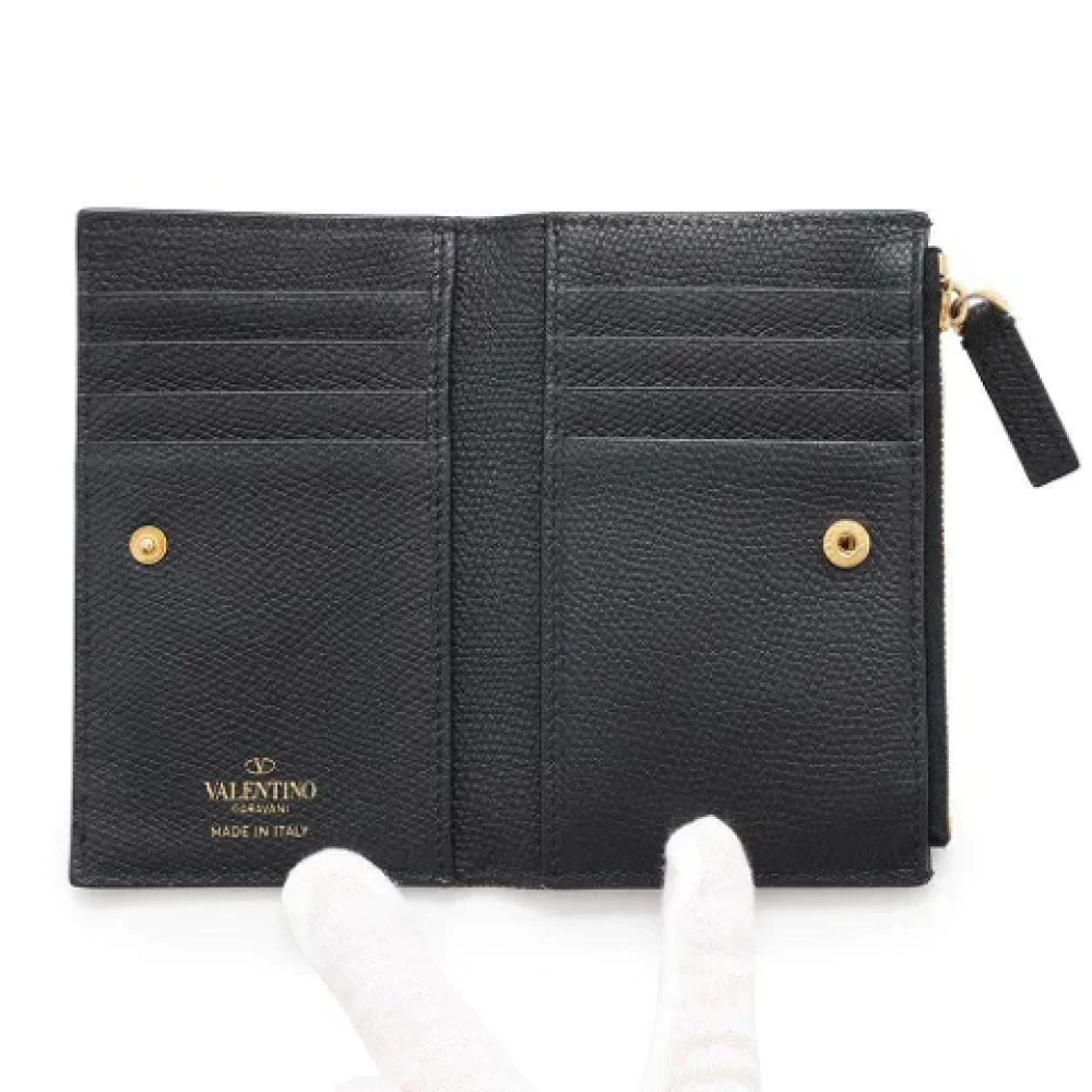 Valentino Vintage Pre-owned Leather wallets Black Unisex