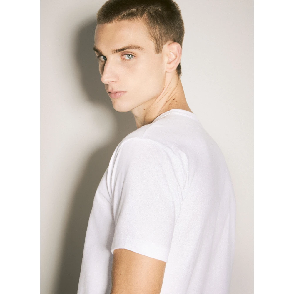Comme des Garçons Katoenen Jersey Logo Print T-Shirt White Heren