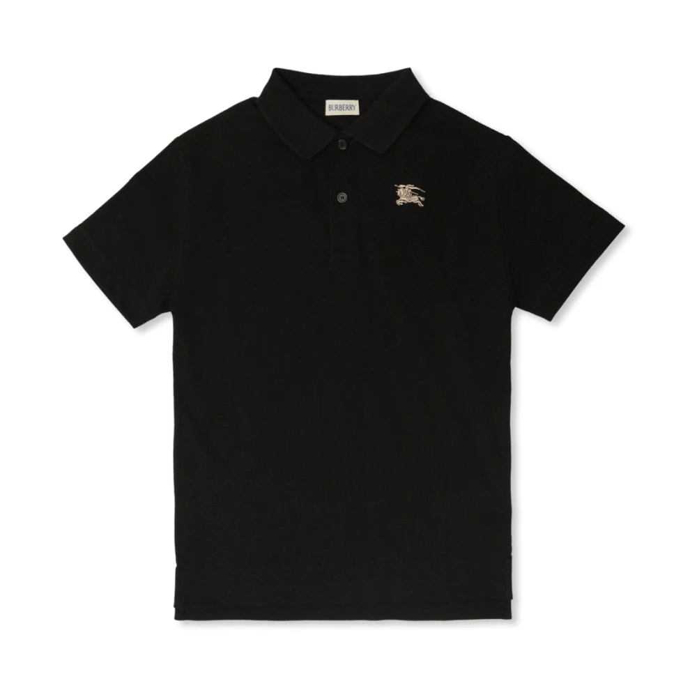 Burberry Unisex Kids Black T-Shirts,, Cotton Polo Shirt Size 12 Y