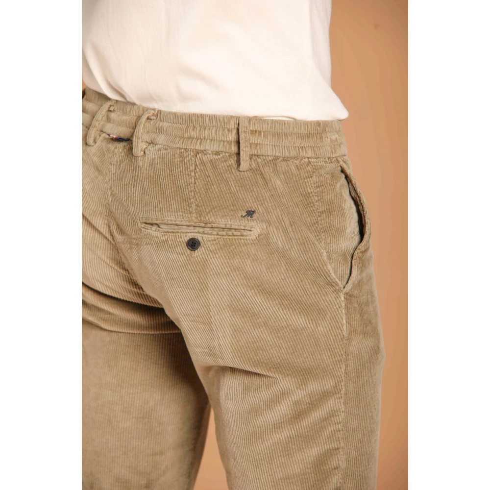 Mason's Velvet 500 Stripes Extra Slim Chino's Beige Heren