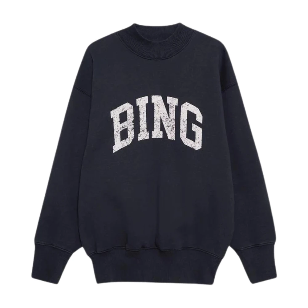 Anine Bing Navy Sweatshirt met Bing Print Blue Dames